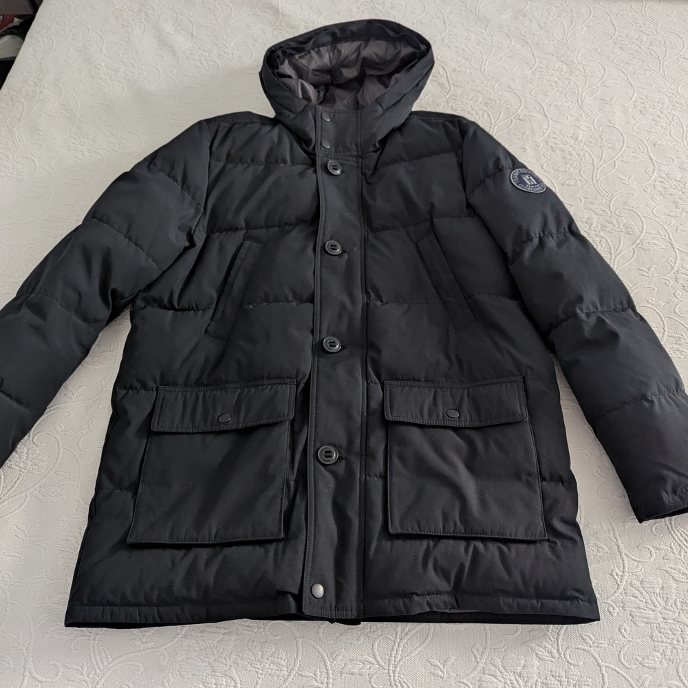 Tommy Hilfiger Men's Puffer Long Coat Black Size L